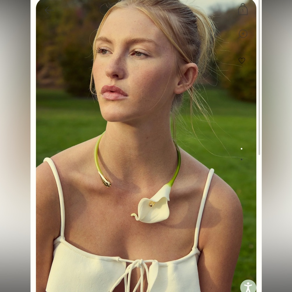 Cult Gaia elegant Calla vine Lily Necklace choker NEW